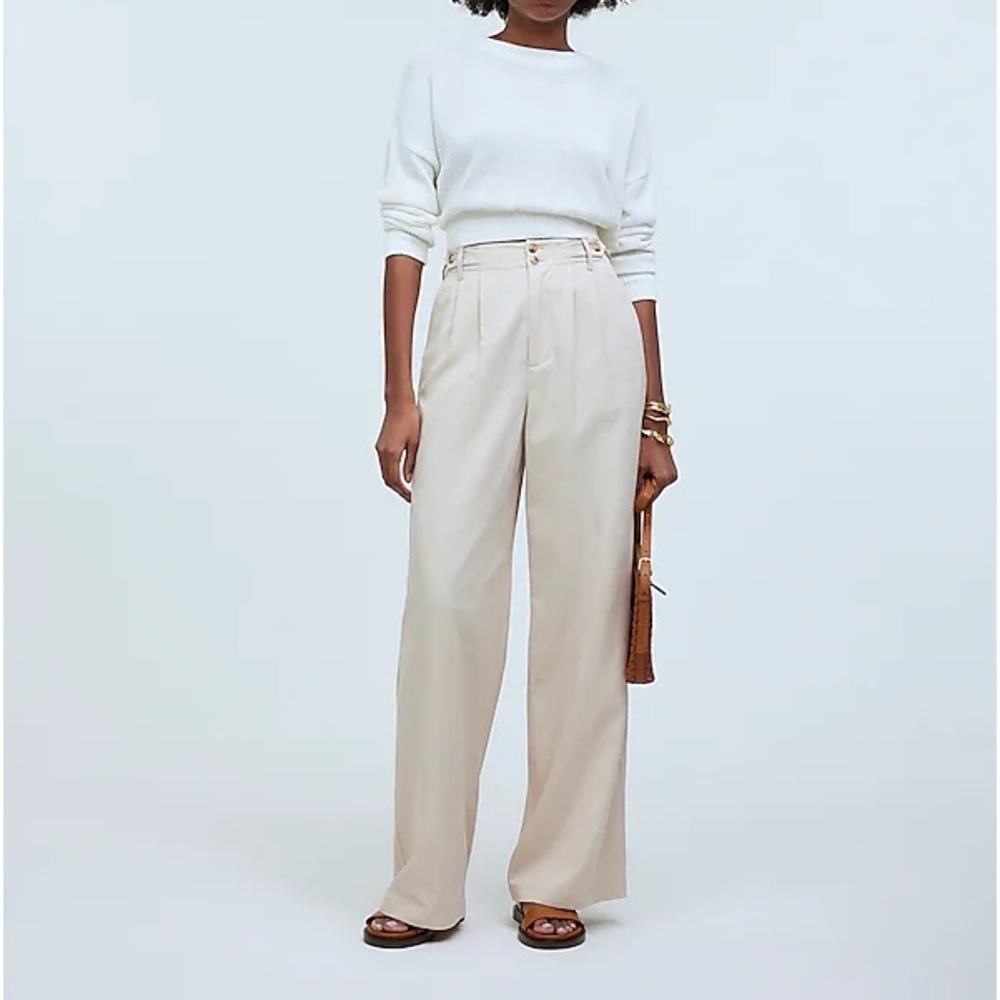 Madewell Cream Wide-Leg Pants
